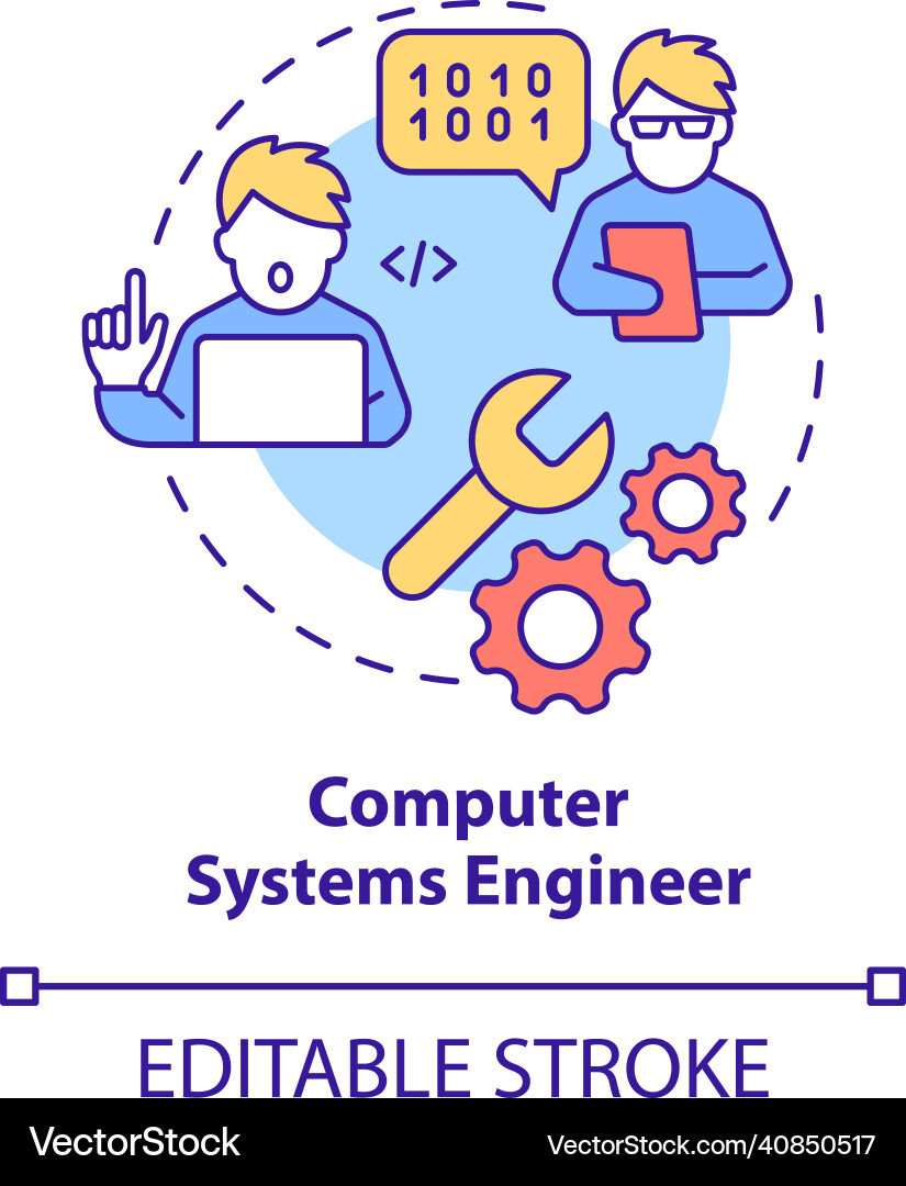Computer systems engineer concept icon Computer systems engineer concept icon vector image