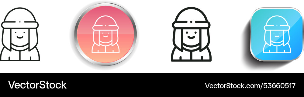Egyptian icon thin linear regular and button Vector Image