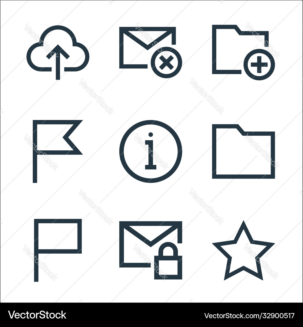 Email line icons linear set quality Email line icons linear set quality vector image