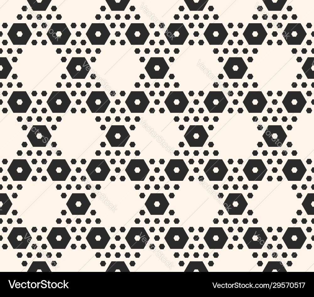 Geometric seamless pattern different sized hex Geometric seamless pattern different sized hex vector image