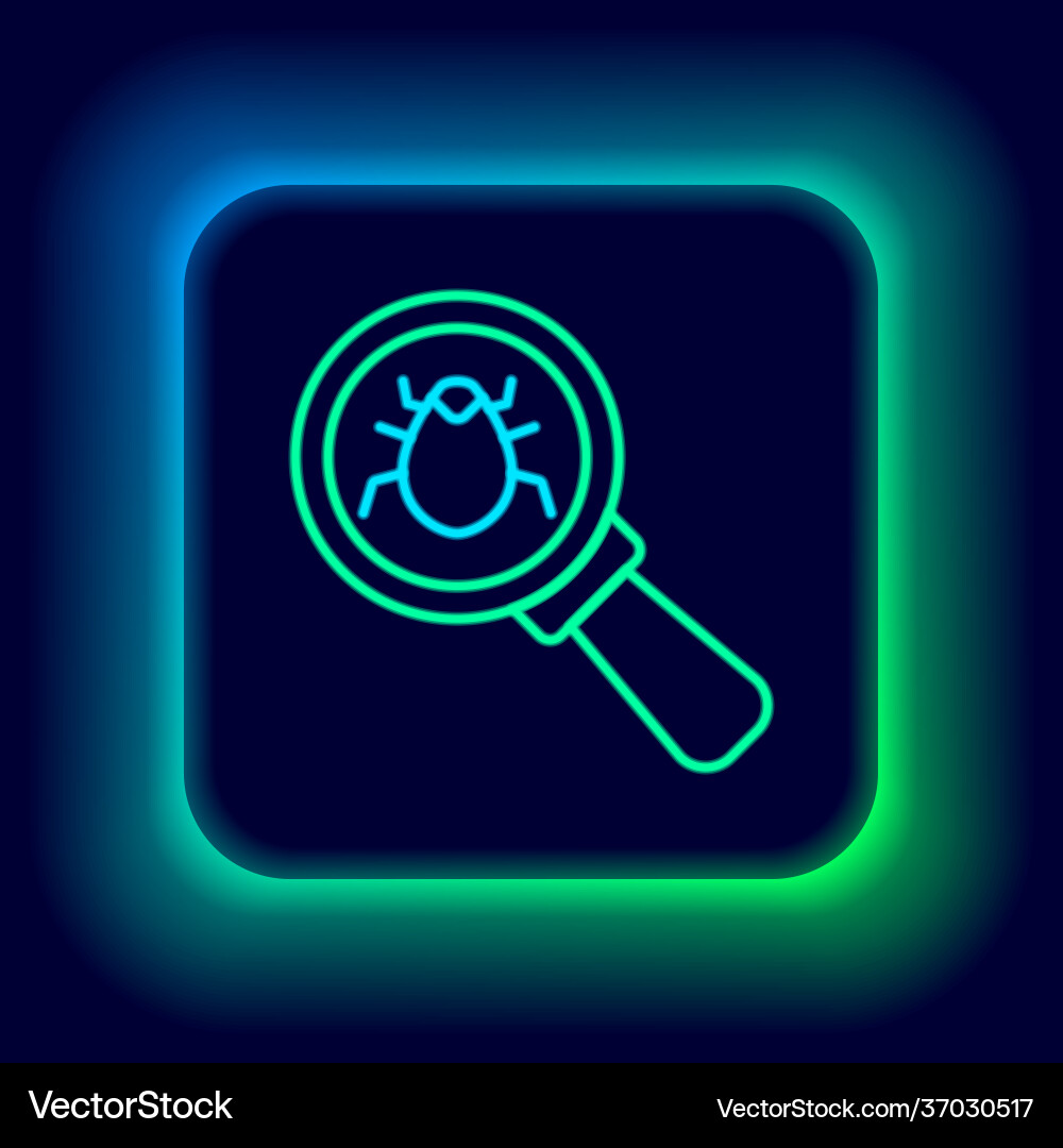 Glowing neon line system bug concept icon isolated Vector Image
