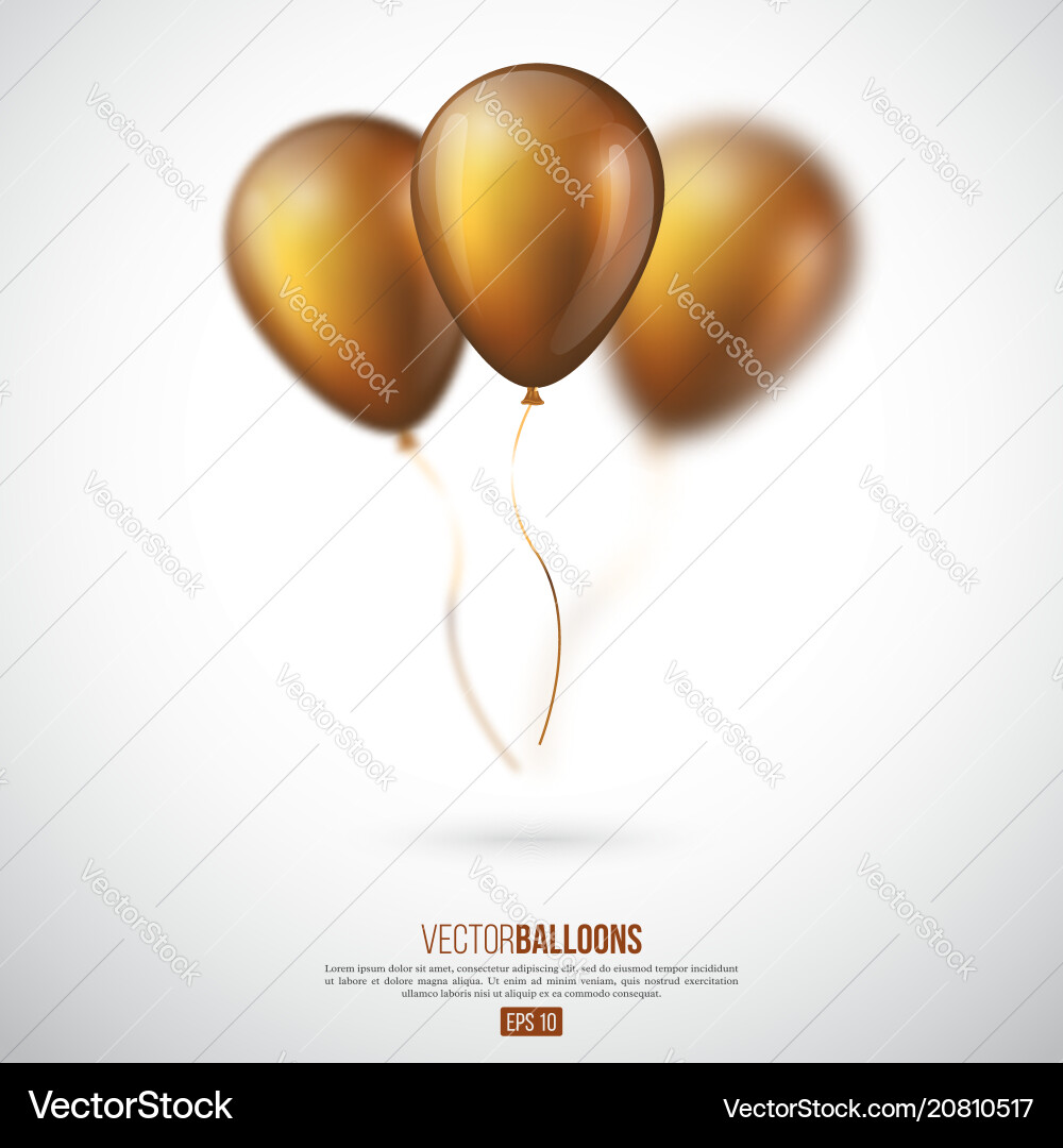 Golden Balloons - Shiny Celebration Vector Image