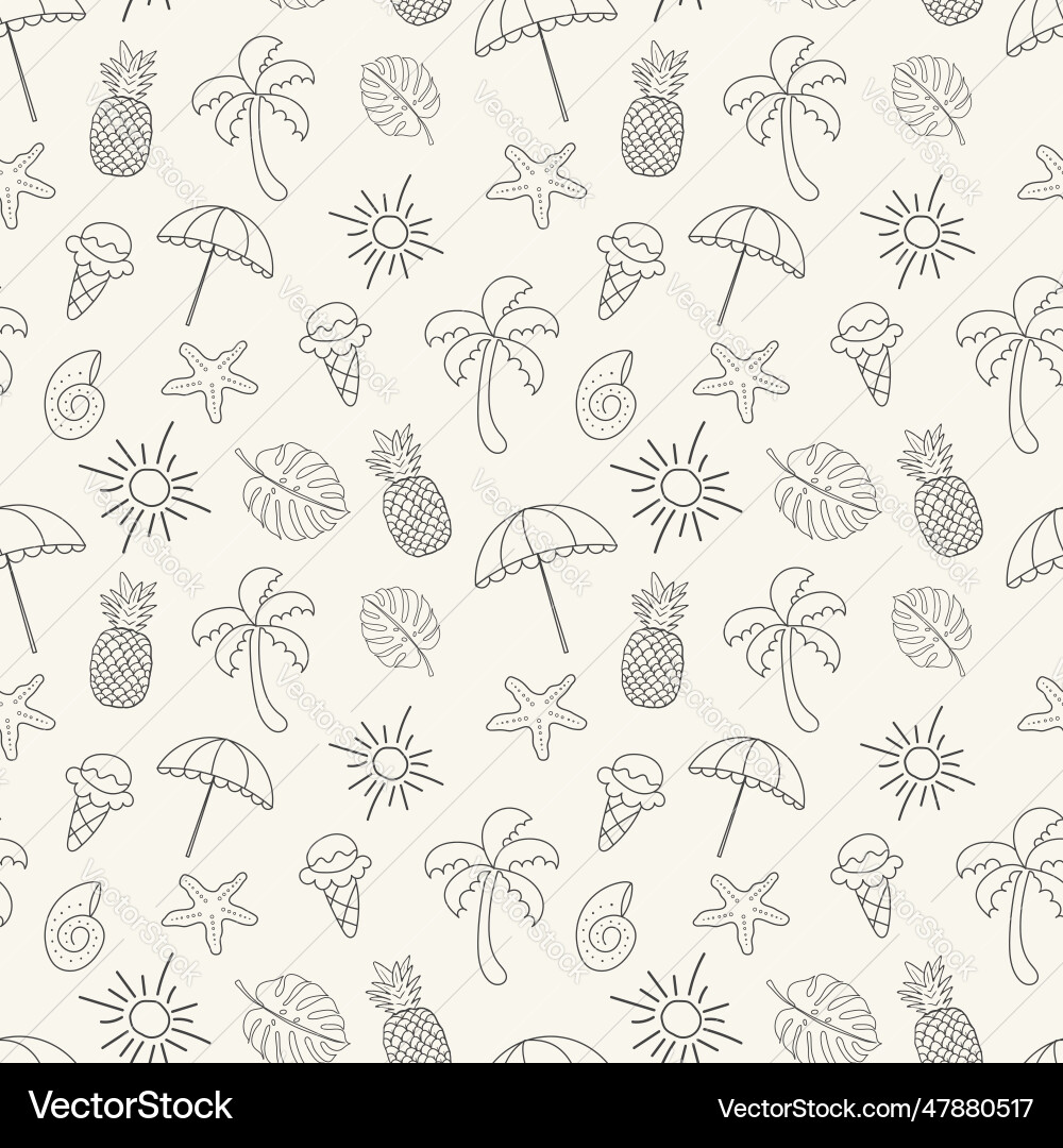 Hand drawn summer pattern with elements Hand drawn summer pattern with elements vector image