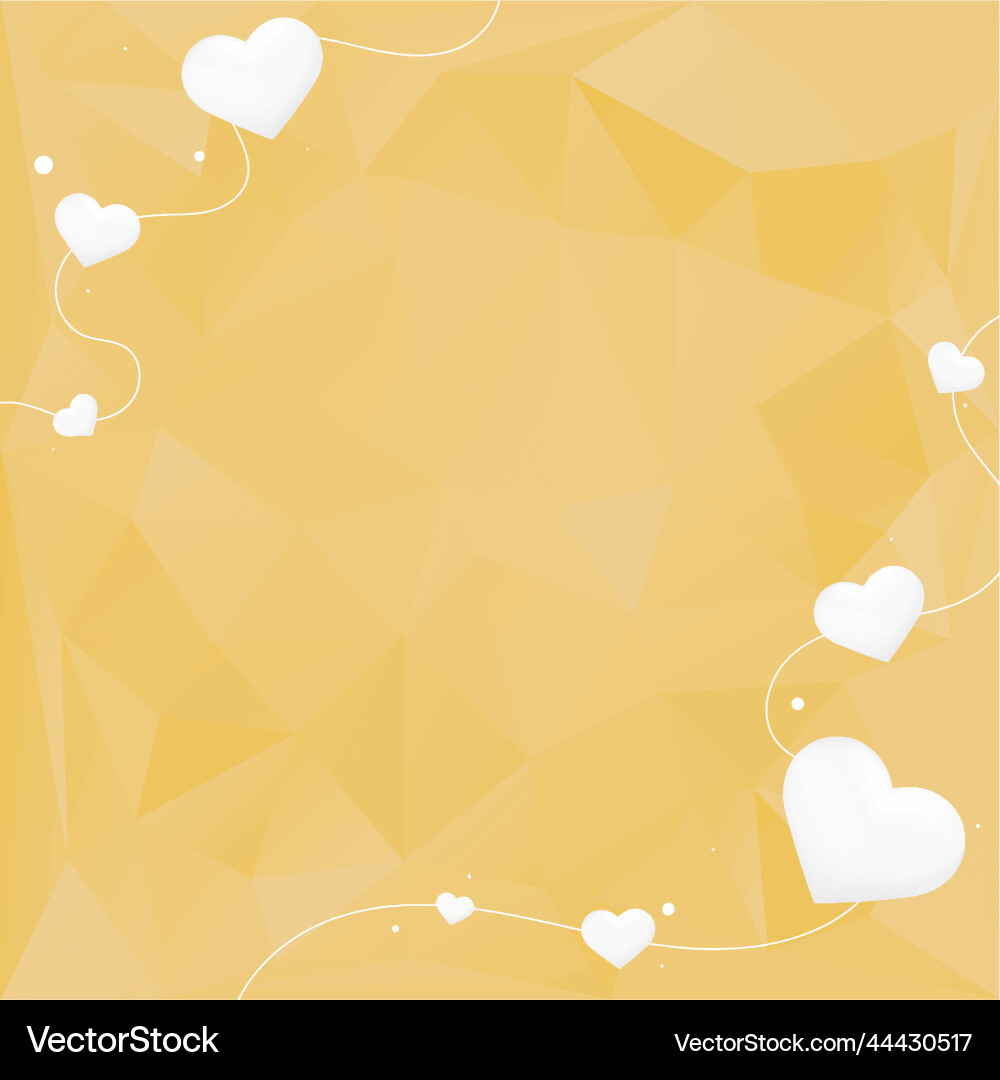 Heart string border yellow prism pattern Heart string border yellow prism pattern vector image