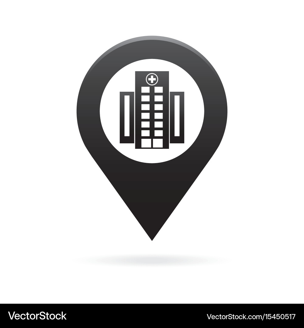 Hospital map pointer icon marker gps location vector image