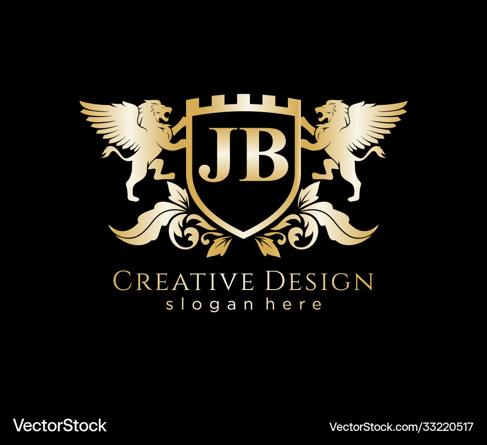 Lion Royal Initial Logo Template Vector Image