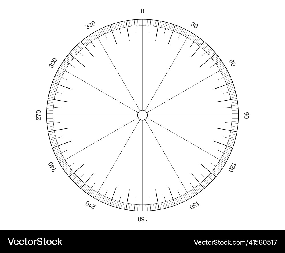 Measuring Circle with Degree Marks vector image