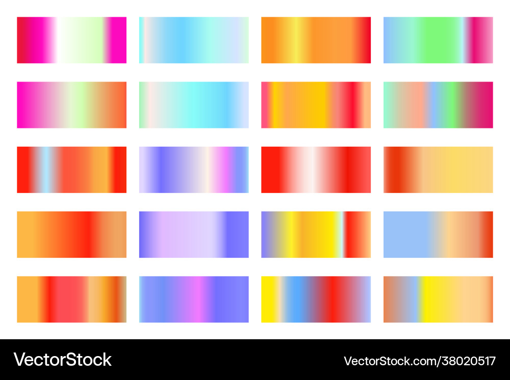 Metallic gradient collection with shiny colorful Vector Image