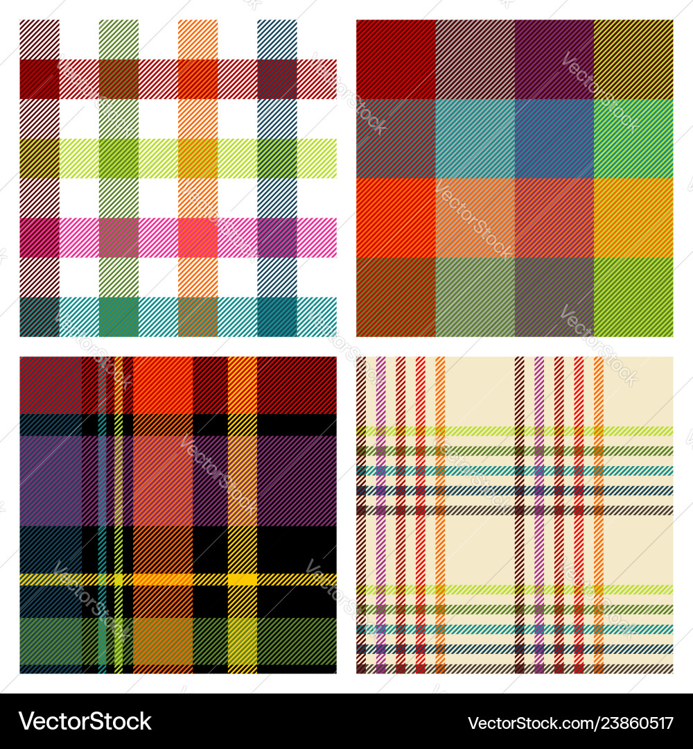 Multicolor Checked Patterns vector image