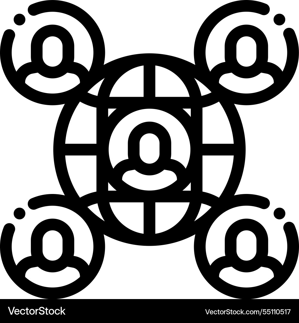 Network icon thin linear style design isolated Network icon thin linear style design isolated vector image