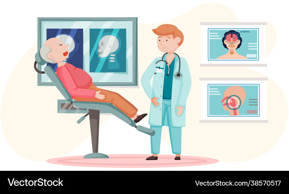 Otologie Arzt mit Patienten-Otorhinolaryngologie Otologie Arzt mit Patienten-Otorhinolaryngologie vektorbild