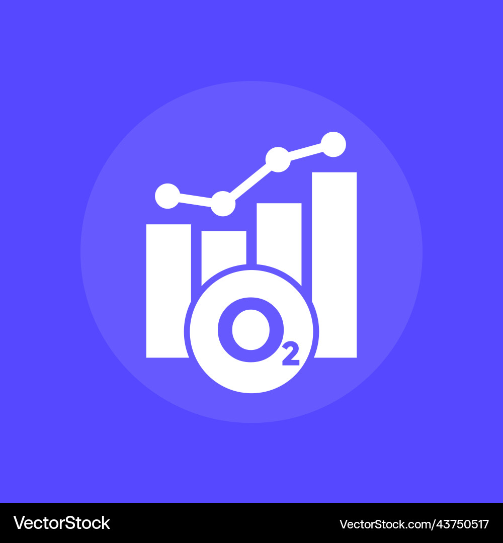 Oxygen level icon and a chart vector image