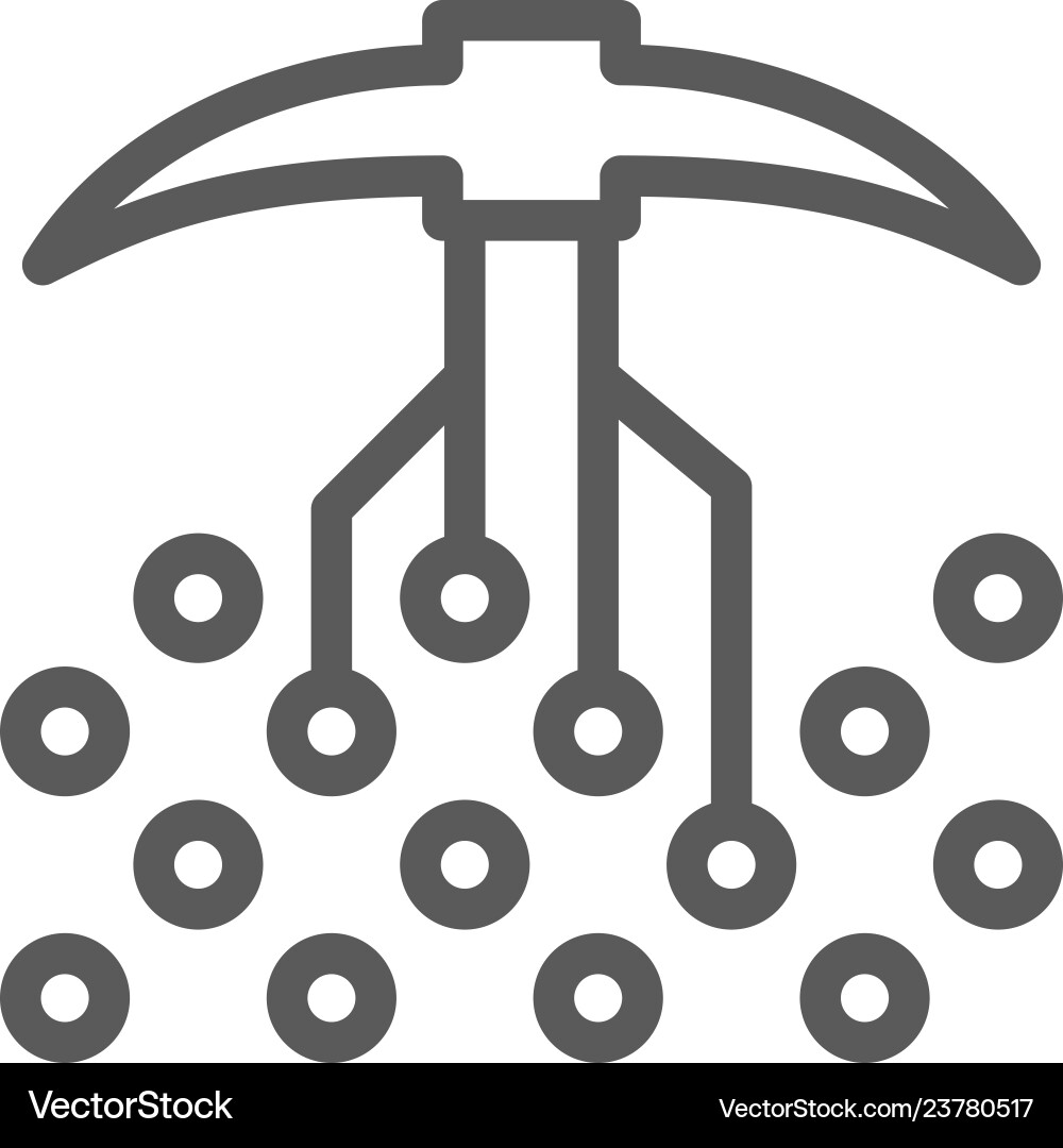Pickaxe with closed contacts blockchain Pickaxe with closed contacts blockchain vector image