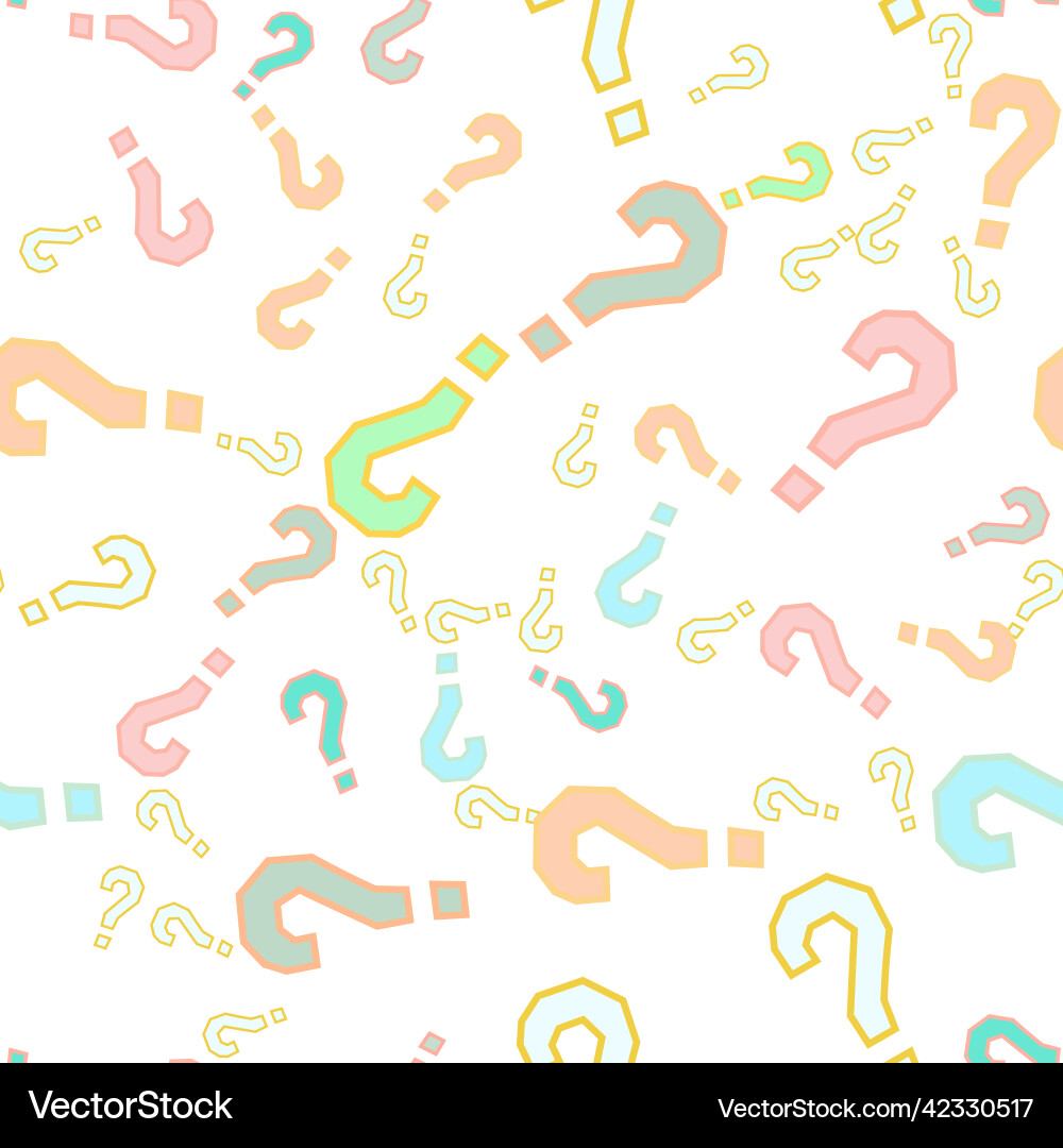 Quiz seamless pattern question marks doubt faq Quiz seamless pattern question marks doubt faq vector image