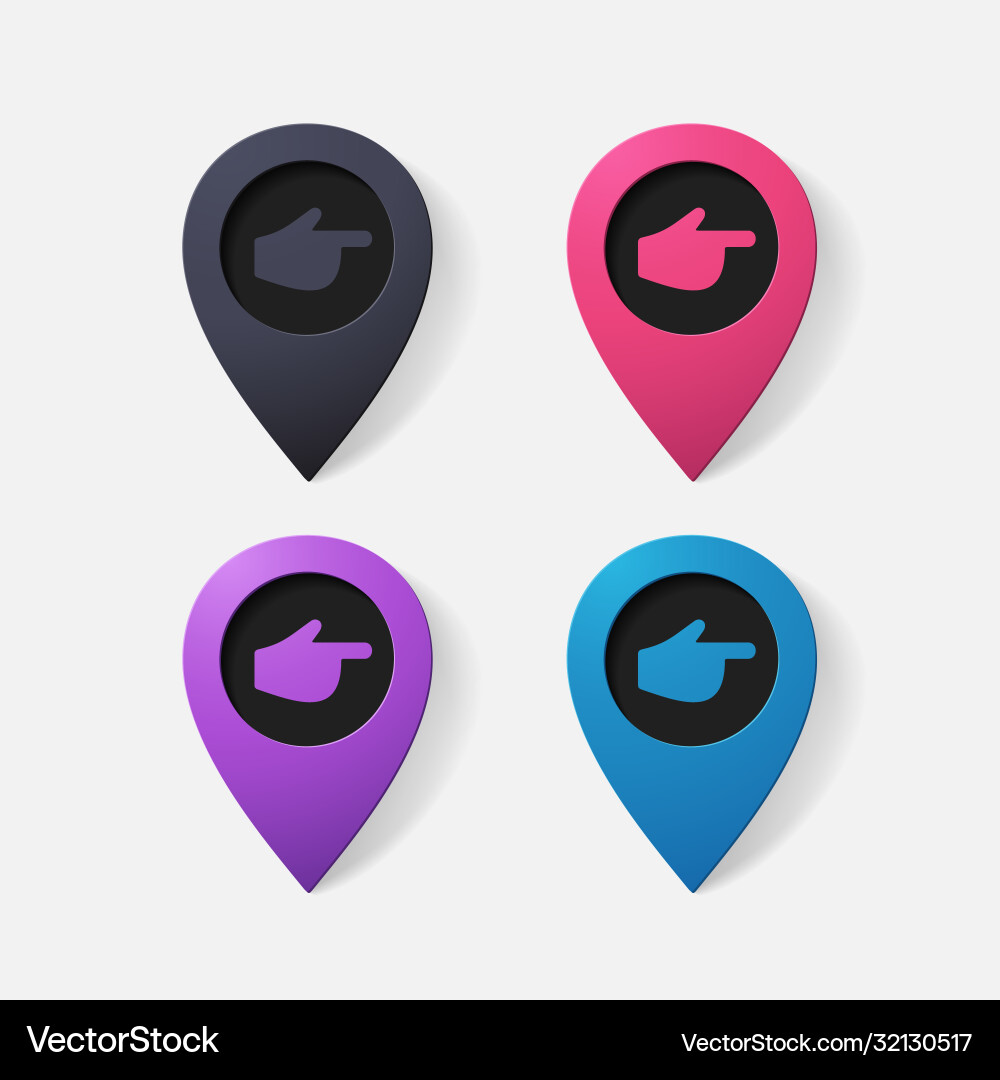 Realistic color pointer finger to right vector image