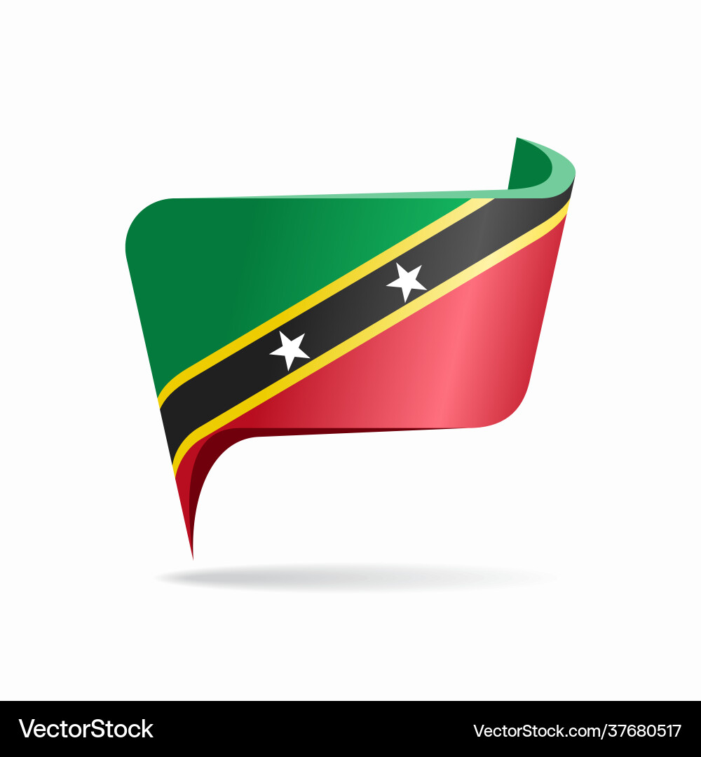 Saint kitts and nevis flag map pointer layout Vector Image