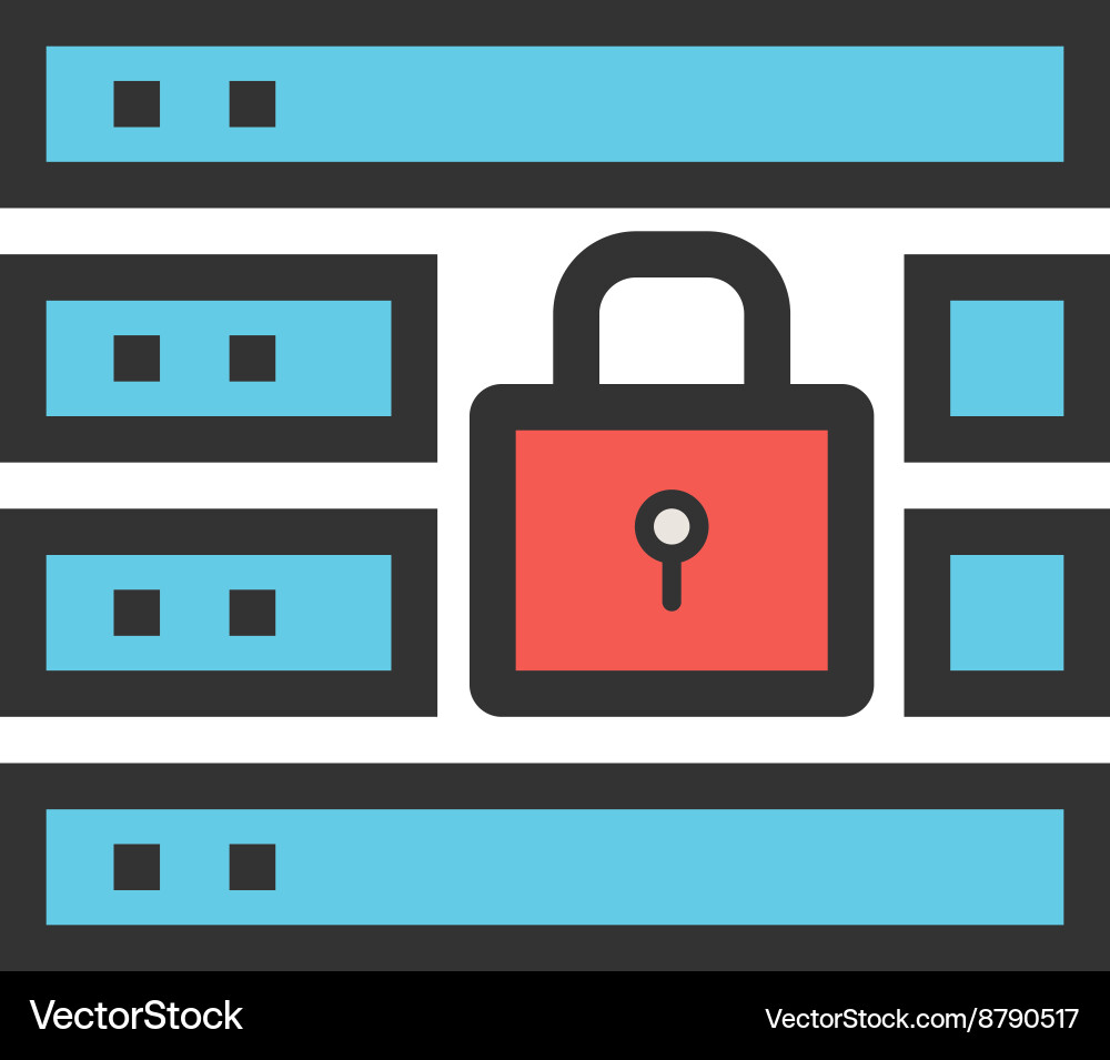 Secure server vector image