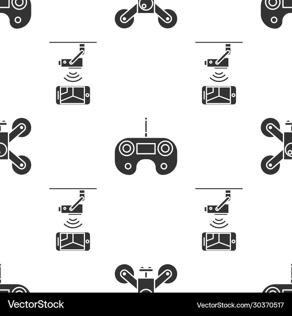 Set drone flying with action camera remote Set drone flying with action camera remote vector image