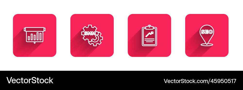 Set line board with graph chart social media Set line board with graph chart social media vector image