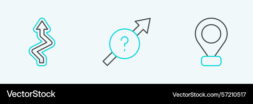 Set line location arrow and icon Set line location arrow and icon vector image
