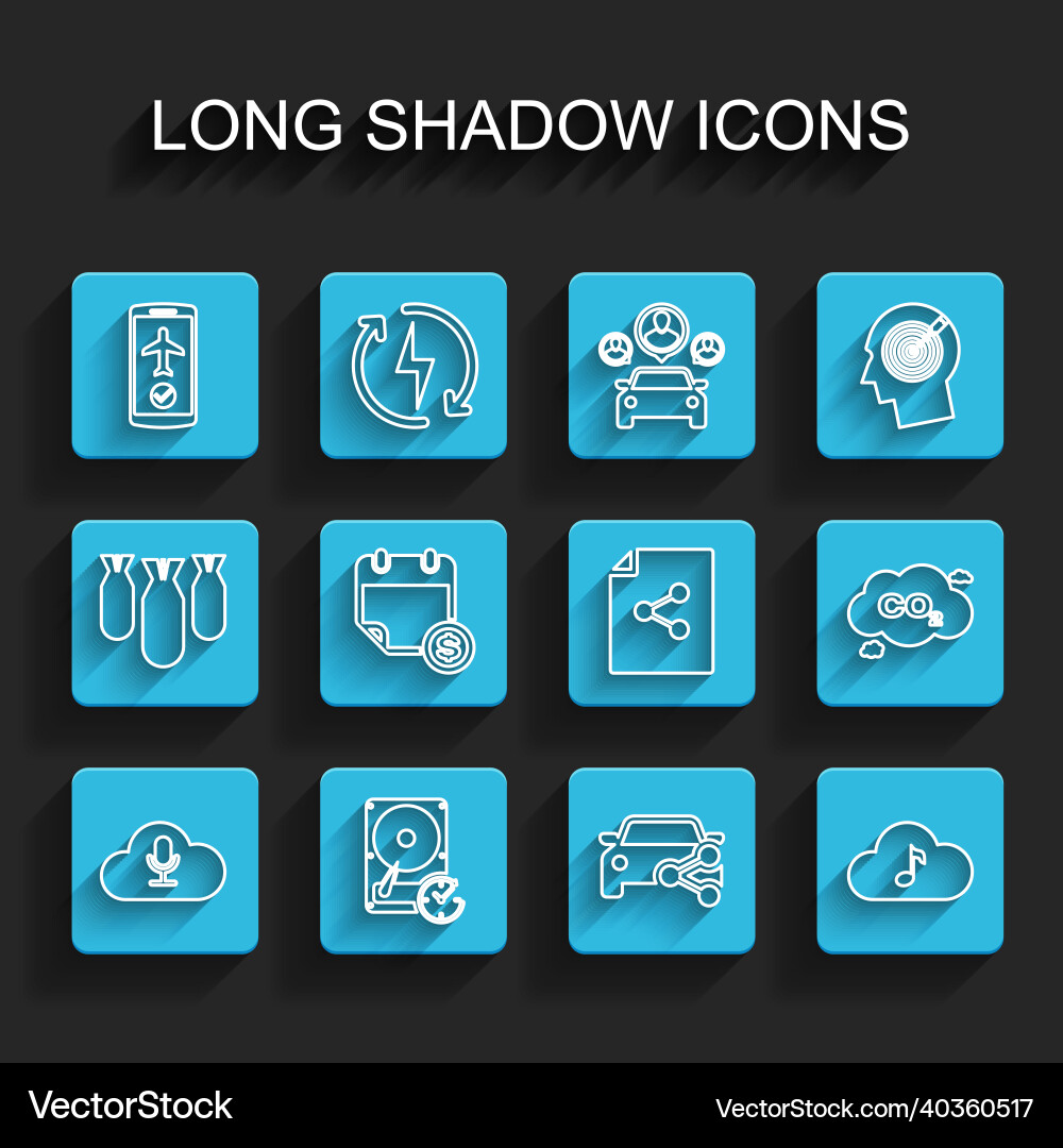 Set line music streaming service hard disk drive Set line music streaming service hard disk drive vector image
