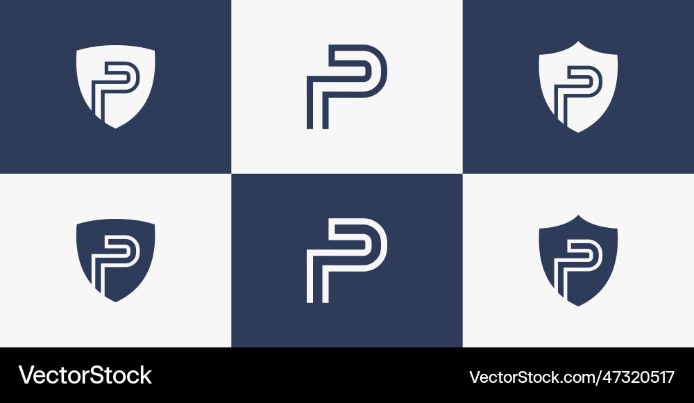 Set of monogram logo design template initial Set of monogram logo design template initial Vector Image