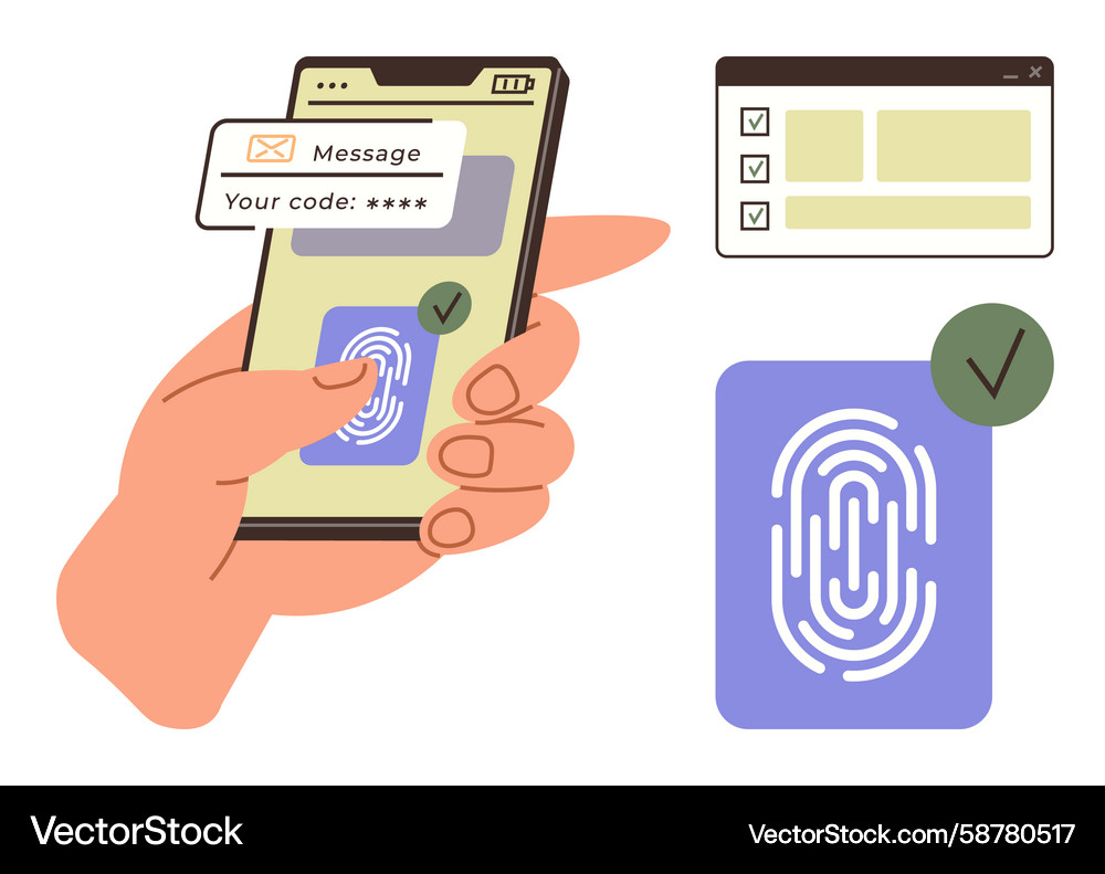 Sichere Mobile Authentifizierung Vektorbild