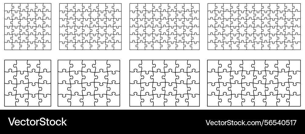 Simple jigsaw puzzle template with different Simple jigsaw puzzle template with different vector image