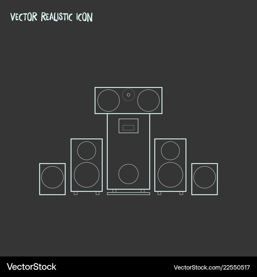 Sound system icon line element Vector Image