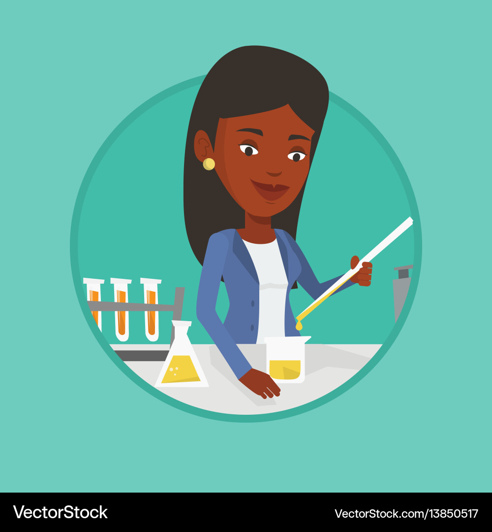 Student working at laboratory class Student working at laboratory class vector image