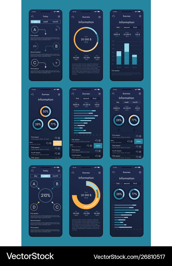 Verschiedene ui ux gui-Bildschirme und flache Web-Symbole Verschiedene ui ux gui-Bildschirme und flache Web-Symbole vektorbild