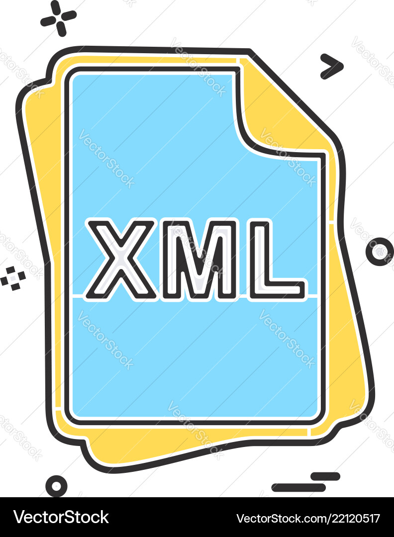 Xml file type icon design Xml file type icon design vector image