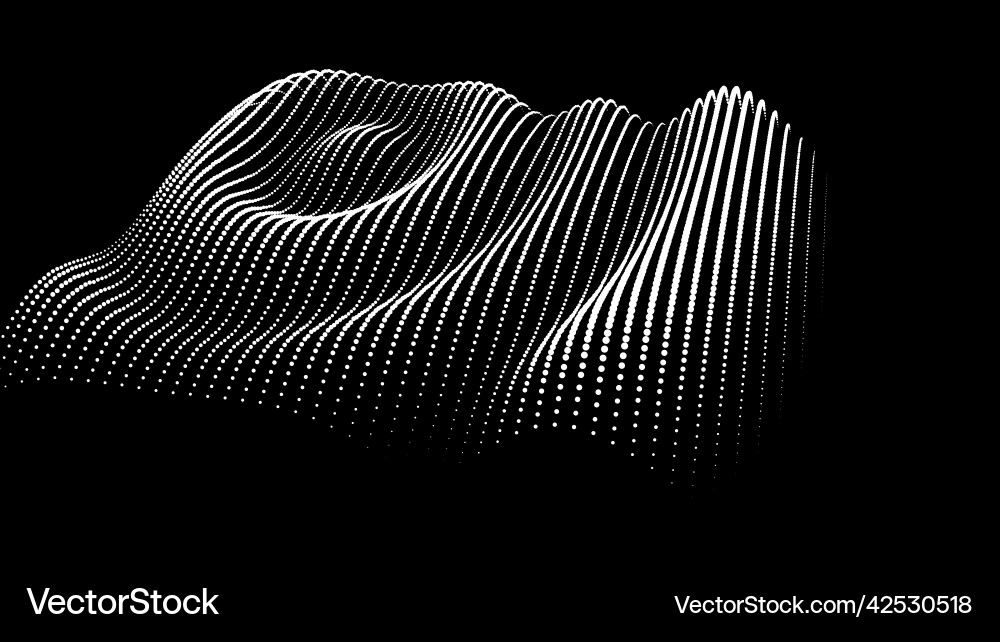 3d dynamischer Knoten großer Datenpunkte Wissenschaftswelle 3d dynamischer Knoten großer Datenpunkte Wissenschaftswelle vektorbild