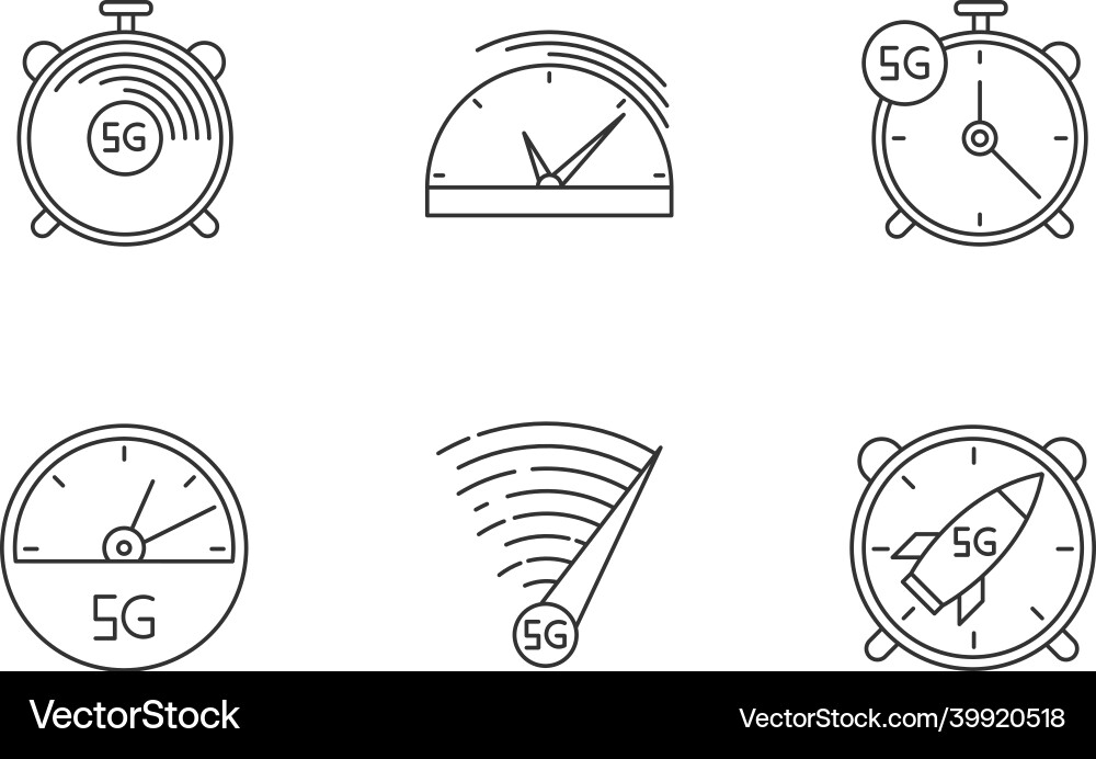 5g fast speed connection pixel perfect linear 5g fast speed connection pixel perfect linear Vector Image