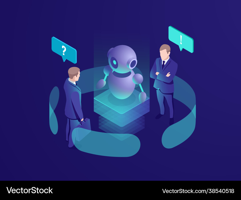 Artificial intelligence ai robot gives Artificial intelligence ai robot gives Vector Image