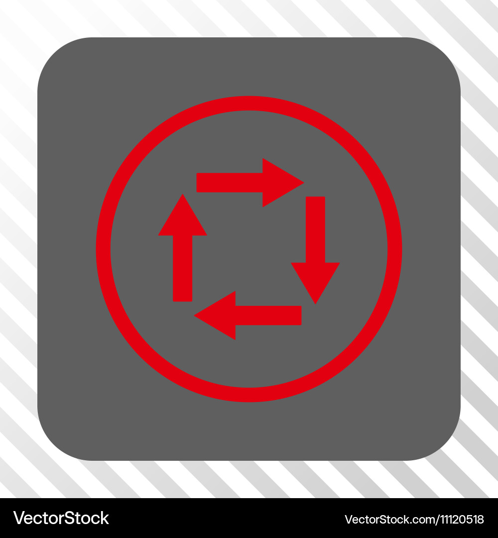 Circulation arrows rounded square button Vector Image