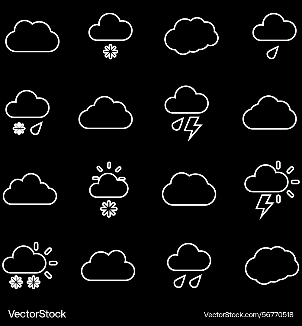 Clouds icons set of in different form Clouds icons set of in different form Vector Image