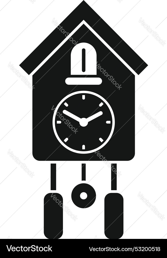 Cuckoo clock striking icon showing time passing Cuckoo clock striking icon showing time passing vector image