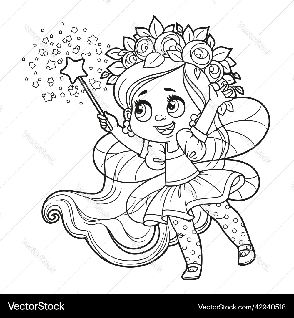 Cute Jumping Fairy Character Vector Image