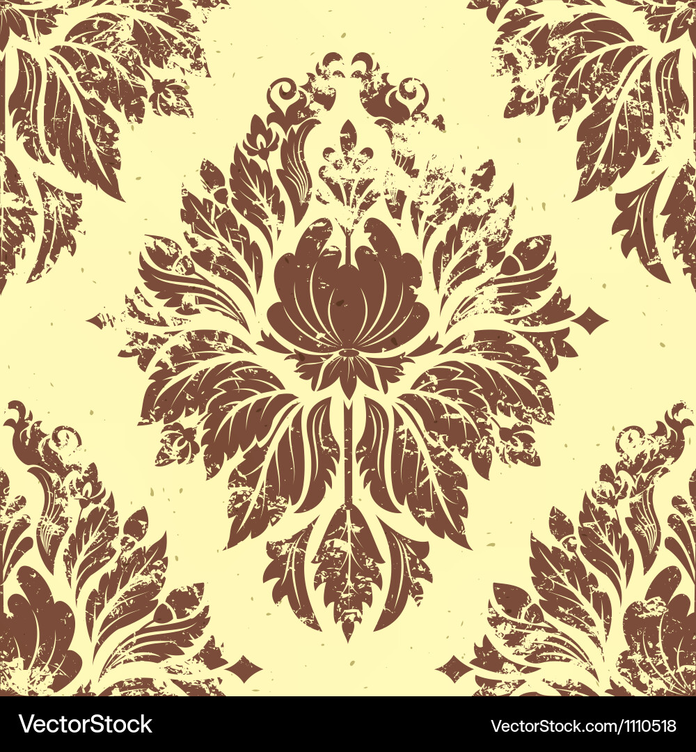 Damask Floral Pattern Element vector image