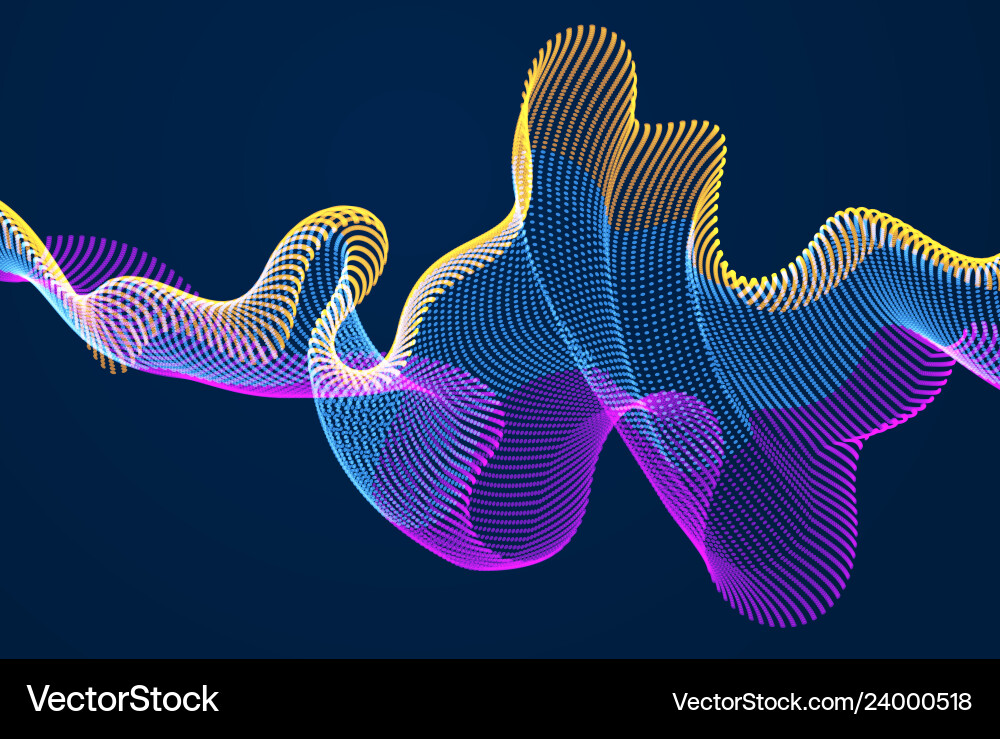 Dynamic Sound Wave Particles vector image