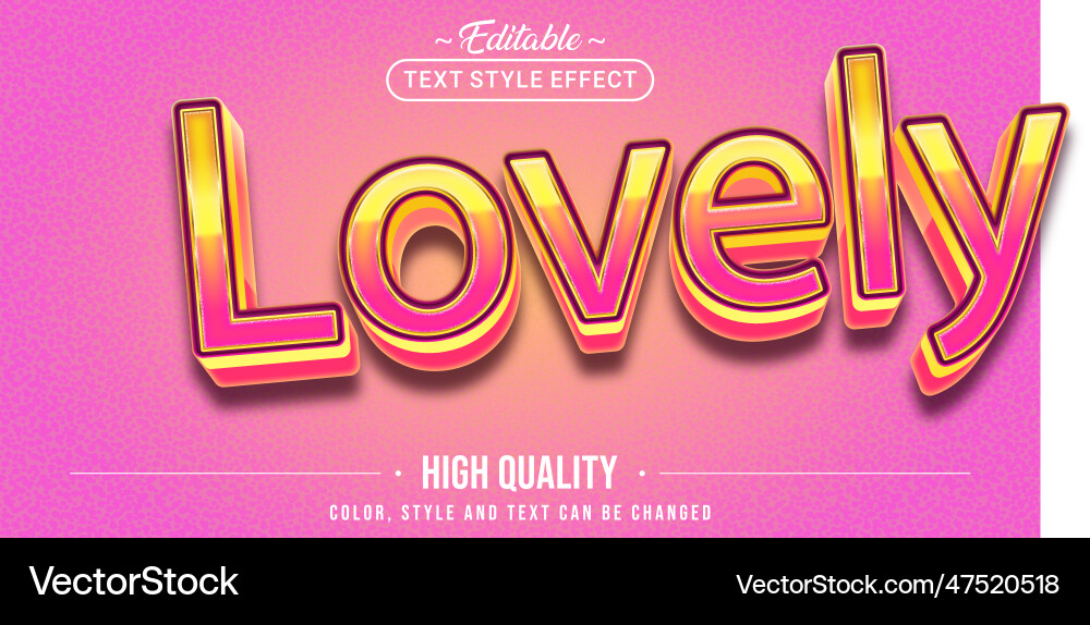 Editable text style effect - lovely Vector Image