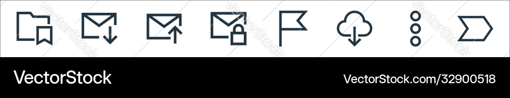 Email line icons linear set quality Email line icons linear set quality vector image