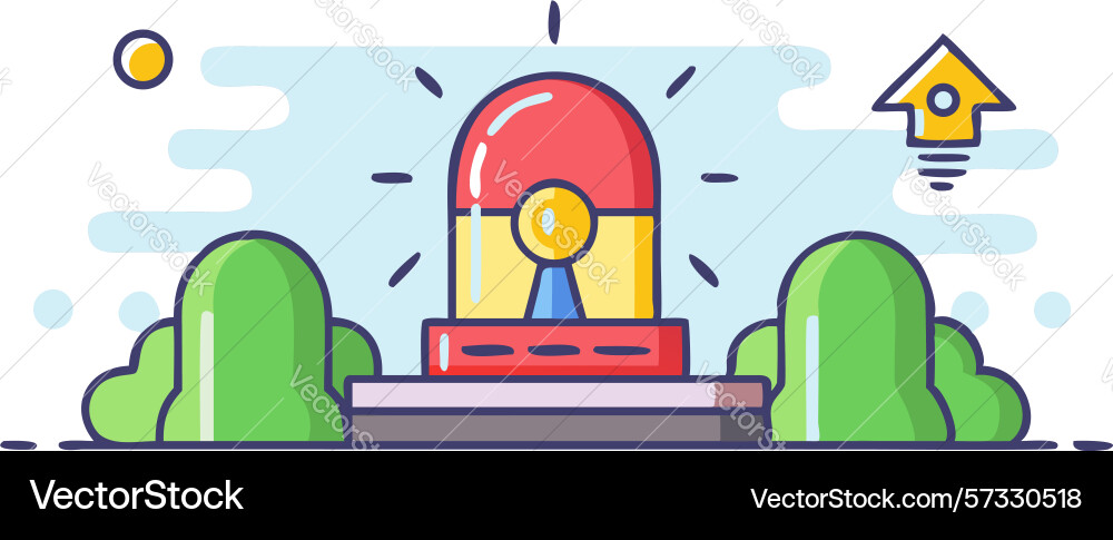 Emergency alarm warning system with flashing Vector Image