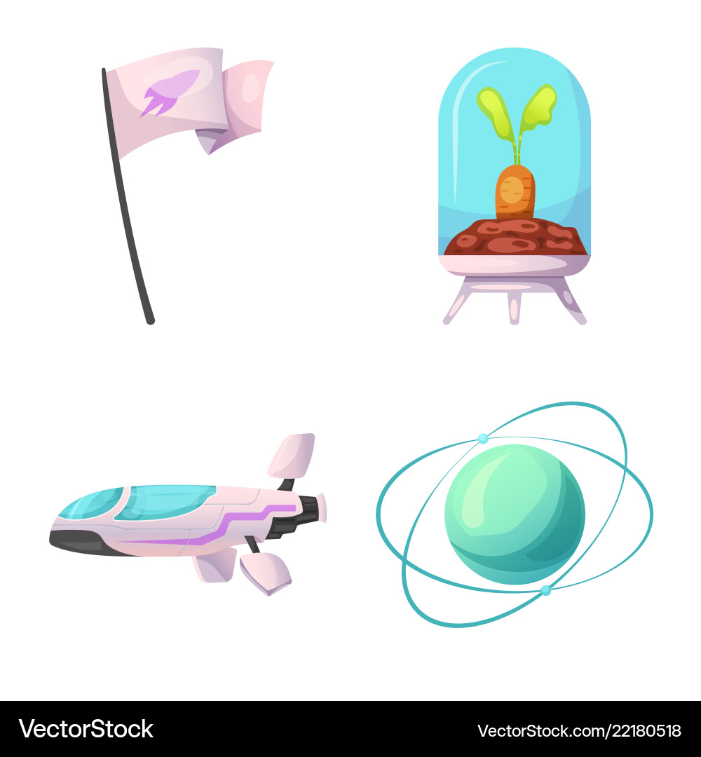 Isolated object of mars and space sign set Isolated object of mars and space sign set Vector Image
