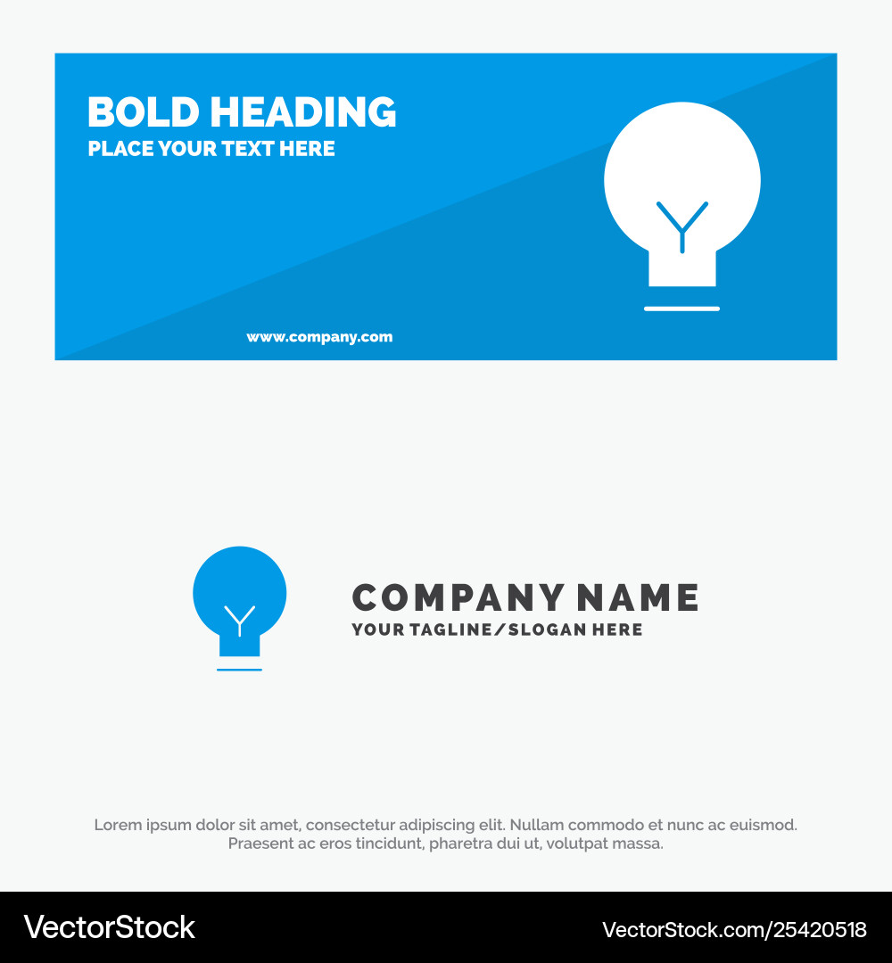 Light bulb basic ui solid icon website banner Light bulb basic ui solid icon website banner vector image