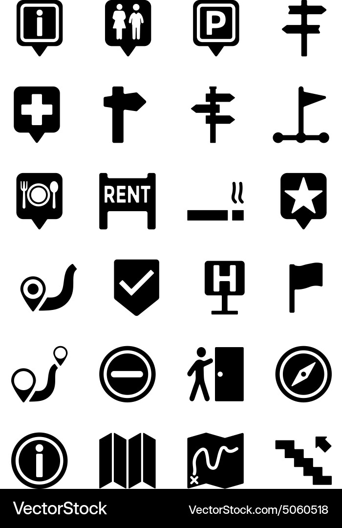 Navigation & Maps Icons vector image