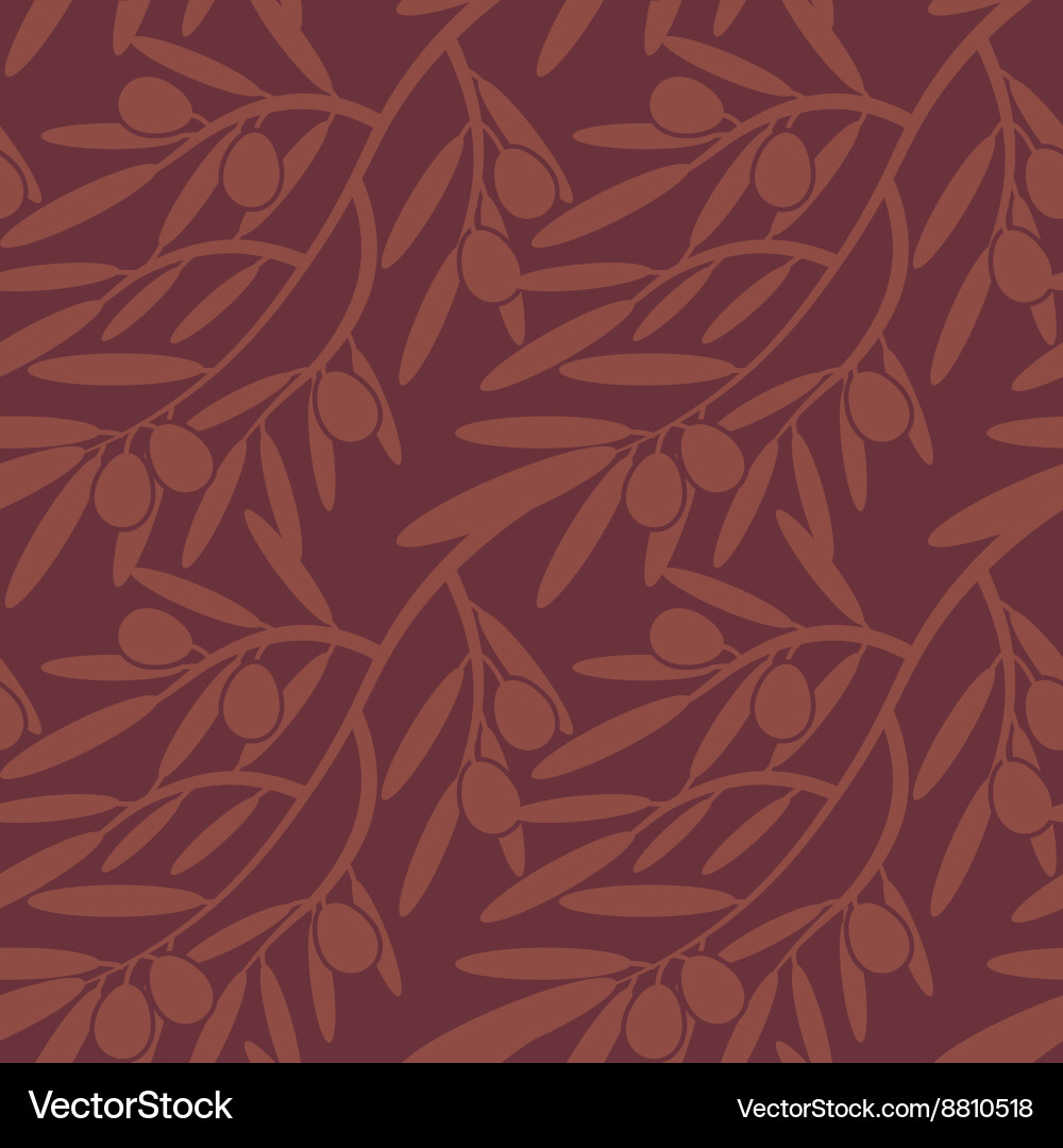 Olive Branch Retro Pattern vector image