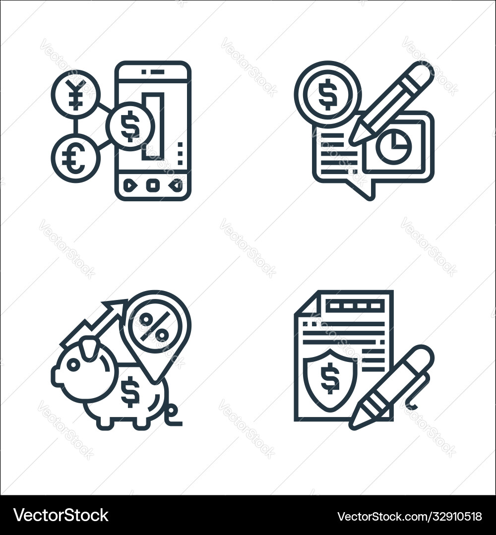 Payment element line icons linear set quality Payment element line icons linear set quality Vector Image