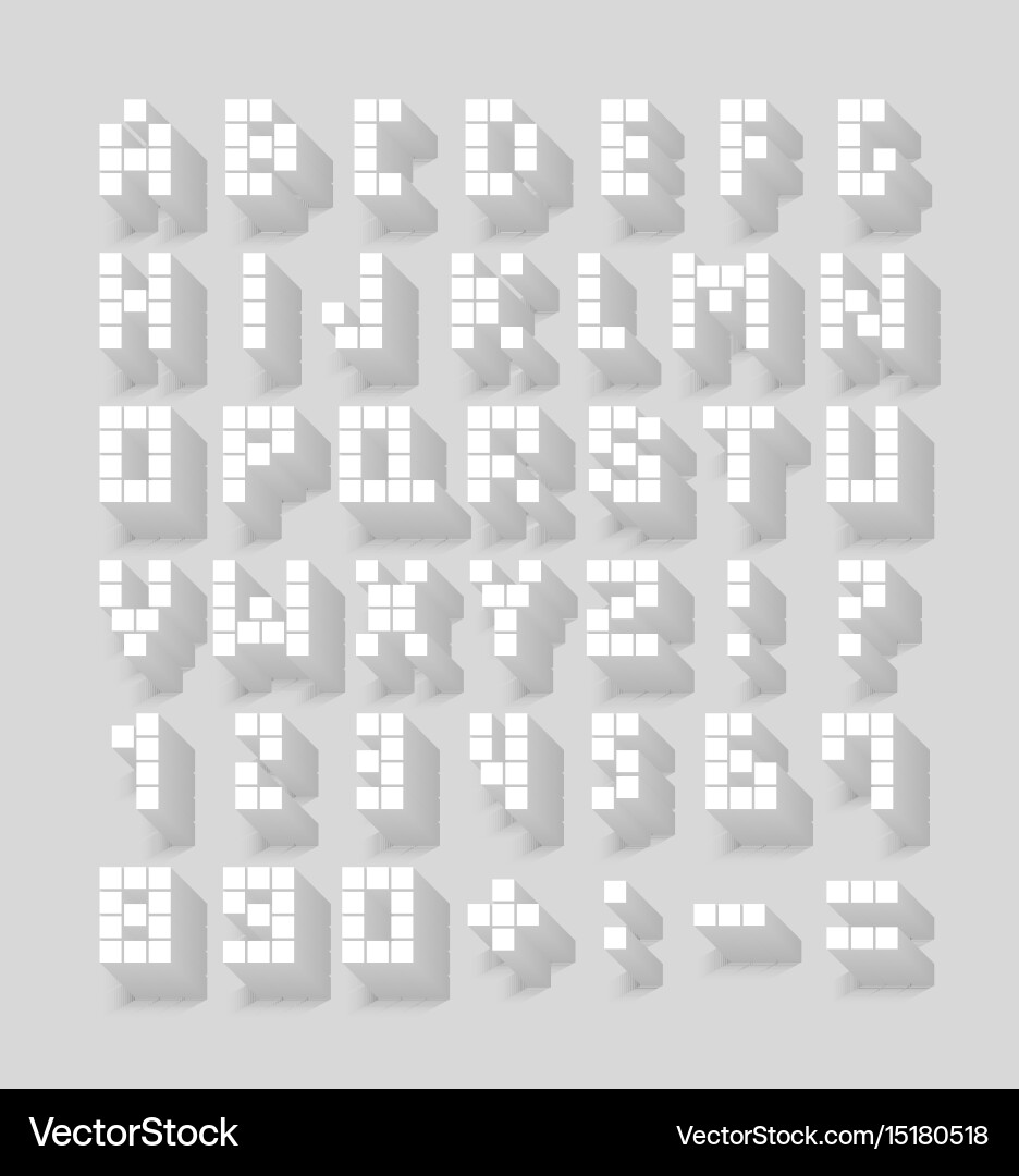 Pixel Font with Shadow vector image